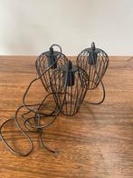 3 Zwarte Hanglampen - In Hoogte Verstelbaar, Ophalen, Zo goed als nieuw, Metaal, 75 cm of meer