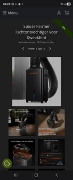 Spider Farmer dehumidifier voor Kweektent zonder rj12, Ophalen, Zo goed als nieuw, Kweektent