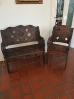 Antiek bankje en 2 fauteuiltjes, Ophalen of Verzenden
