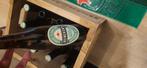 Heineken retrokrat + origineel mat, Verzamelen, Ophalen of Verzenden, Zo goed als nieuw, Flesje(s), Heineken