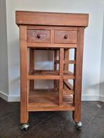 Keukentrolley met lades en wielen, Ophalen, Gebruikt, Bruin, 50 tot 100 cm