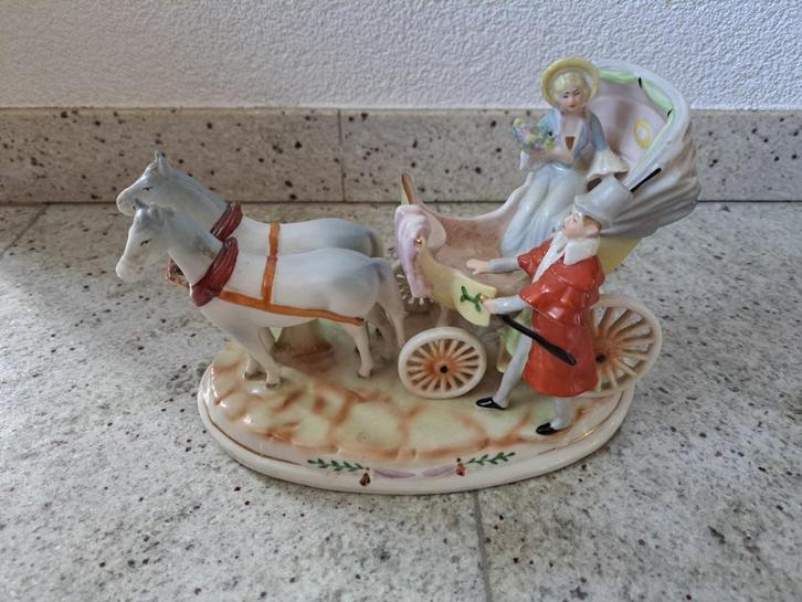 Vintage Carl Schneiders Erben beeld koetsier, Antiek en Kunst, Antiek | Keramiek en Aardewerk, Ophalen of Verzenden