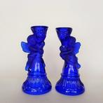 Stel Kandelaars Engeltjes Persglas, Ophalen of Verzenden, Glas
