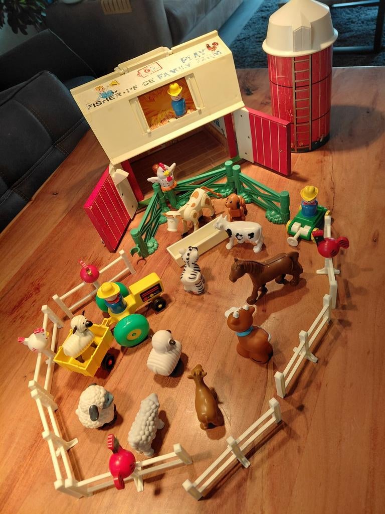 Vintage Fisher-Price Familie Boerderij Speelset, Ophalen, Gebruikt, Jongen of Meisje