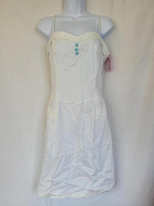 Mooie witte jurk met blauwe stippen mt S merk Ruby Rox, Kleding | Dames, Jurken, Zo goed als nieuw, Maat 36 (S), Wit, Knielengte