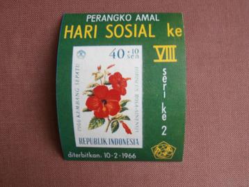 INDONESIE 1966; blok BLOEMEN beschikbaar voor biedingen