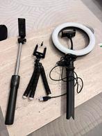 Ringlamp, Selfie Stick & Mini-Statief Set, Ophalen, Zo goed als nieuw, Lamp of Flitsset