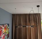 Hanglamp zwart 4-lichts met geribbeld glas - Costilla, Huis en Inrichting, Lampen | Hanglampen, Ophalen, 50 tot 75 cm, Retro, Glas