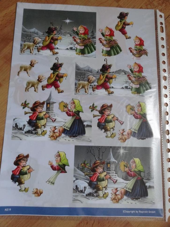 k13a kinderen kerst met diertjes knipvel, Hobby en Vrije tijd, Kaarten | Zelf maken, Nieuw, Knipvel, Kerst, Ophalen of Verzenden