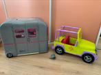 Auto met camper voor grote pop (18” of 45cm), Kinderen en Baby's, Speelgoed | Poppen, Overige typen, Zo goed als nieuw, Ophalen
