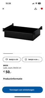 Ikea BROR zwarte lade 84x54 cm zonder geleiderail, Ophalen, Nieuw, Metaal