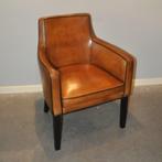 Set van 6 Louvre schapenleren stoelen, Ophalen, Zo goed als nieuw, 75 tot 100 cm, Leer