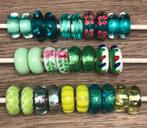 Nieuw Murano glas bedeltjes met groene tinten, Sieraden, Tassen en Uiterlijk, Bedels, Zo goed als nieuw, 4 bedels of meer, Zilver