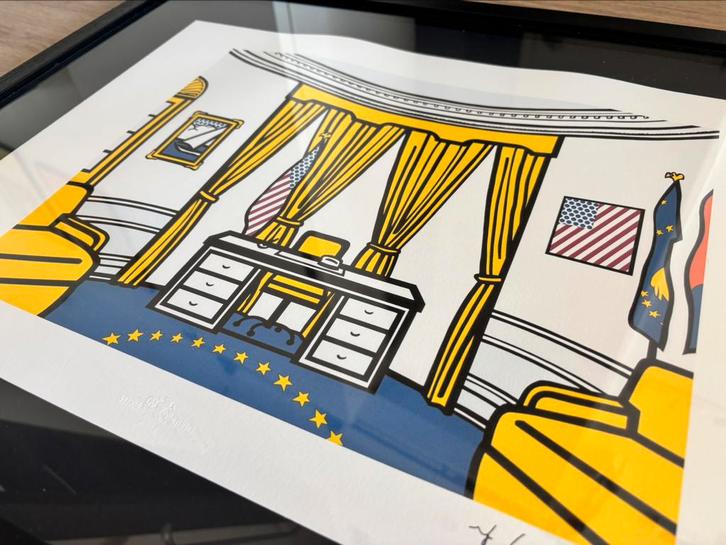 PRIJS VERLAAGD Roy Lichtenstein - Oval Office (Lithograaf), Antiek en Kunst, Kunst | Litho's en Zeefdrukken, Ophalen of Verzenden