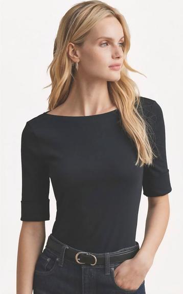Ralph Lauren top zwart boothals M medium (40/42) beschikbaar voor biedingen