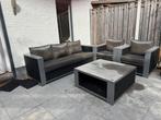 LIFE loungeset – bank, 2 stoelen en tafel | 4 oktober halen!, Ophalen, Gebruikt, Aluminium, Bank