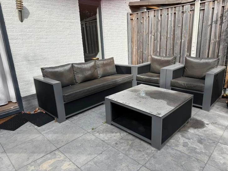 LIFE loungeset – bank, 2 stoelen en tafel | 4 oktober halen!, Tuin en Terras, Tuinsets en Loungesets, Gebruikt, Aluminium, Bank