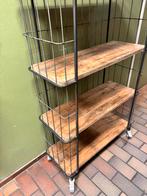 Trolley Kast met Houten Planken - 92x36x160 cm, Huis en Inrichting, Kasten | Stellingkasten, Ophalen, Gebruikt