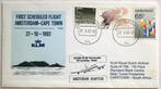 KLM, 1e lijnvlucht A'dam - Kaapstad 1992, Postzegels en Munten, Brieven en Enveloppen | Nederland, Ophalen of Verzenden, Envelop