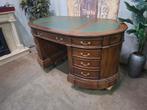 Klassieke ovale partnerdesk, dubbelzijdig bureau, schrijftaf, Ophalen of Verzenden, Zo goed als nieuw