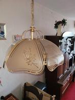 Vintage Hanglamp met Gouden Details, Huis en Inrichting, Lampen | Hanglampen, Gebruikt, Vintage, Ophalen of Verzenden, Glas