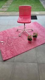 Leuke roze set met kleed, bureaustoel, bureaulamp, Gebruikt, Ophalen