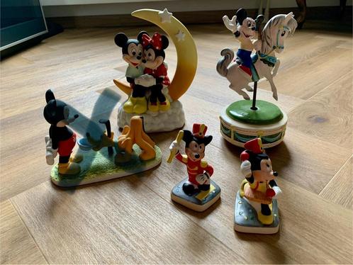 Diverse Disney beeldjes en twee beeldjes met muziek, Verzamelen, Disney, Zo goed als nieuw, Beeldje of Figuurtje, Mickey Mouse