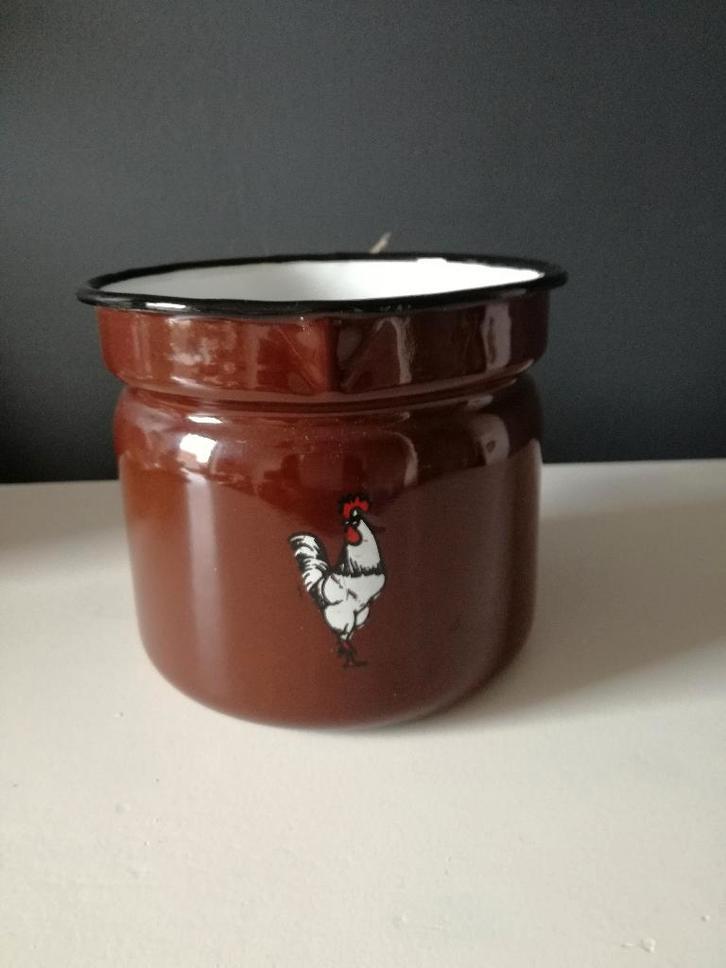 Laaks Brocante, emaille kan bruin, Antiek en Kunst, Antiek | Emaille, Ophalen