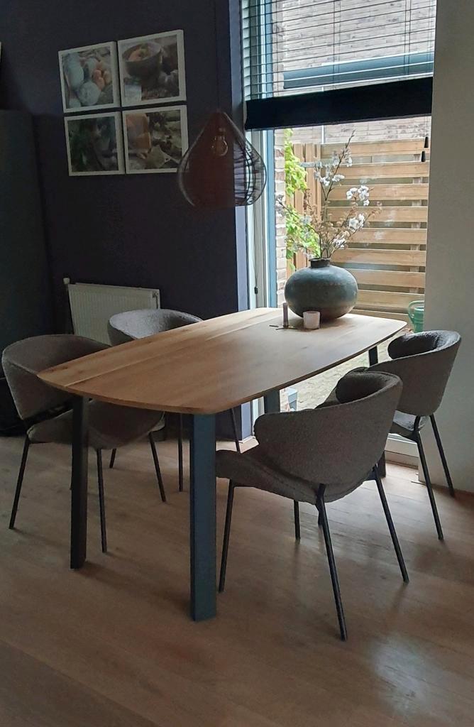 4 eetkamerstoelen Eleanora Tess bruin, Huis en Inrichting, Tafels | Eettafels, Zo goed als nieuw, 50 tot 100 cm, Rechthoekig, Ophalen