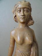 Indonesisch beeld vrouw met varken 25cm Bali of Sumatra 1970, Ophalen of Verzenden
