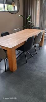 MOET NU WEG! Eiken eettafel eetkamer Goossens met 6 stoelen., Huis en Inrichting, Tafels | Eettafels, Ophalen, Gebruikt, 200 cm of meer