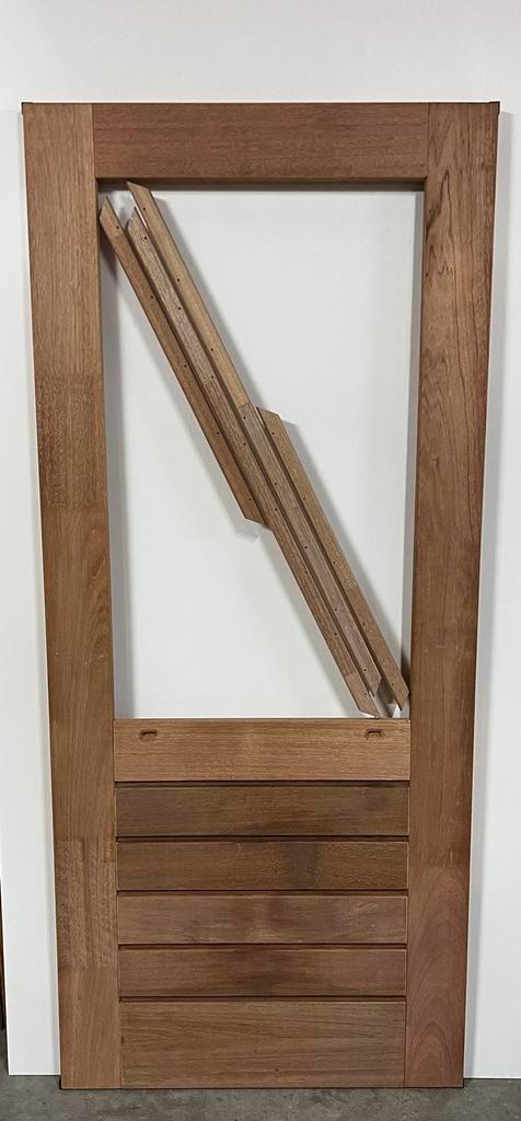 VOORRAAD Buitendeur | Hardhout | meerdere maten, Doe-het-zelf en Verbouw, Deuren en Horren, Nieuw, Buitendeur, Glas, Hout, Ophalen of Verzenden
