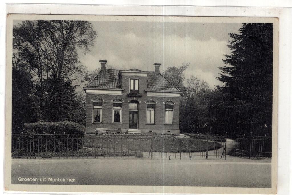 Muntendam Groningen Villa, Verzenden, 1920 tot 1940, Ongelopen, Groningen