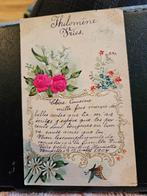 Brocante relief stof bloemen, Verzamelen, Ansichtkaarten | Themakaarten, Ophalen of Verzenden, Voor 1920, Overige thema's