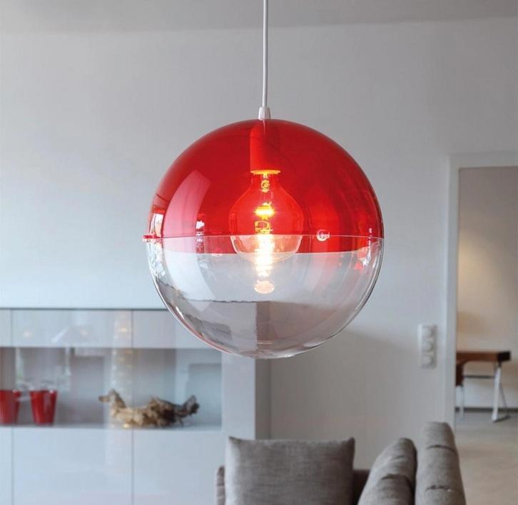 Hanglamp Koziol Orion Red Transparent, Huis en Inrichting, Lampen | Hanglampen, Zo goed als nieuw, Minder dan 50 cm, Ophalen of Verzenden