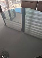 Eettafel zwart rond 120 cm, met extra glas, Huis en Inrichting, Tafels | Eettafels, Ophalen