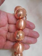 Zilveren Rosé goud vergulde grote bollen armband nr.725, Verzenden, Zo goed als nieuw, Goud, Zilver