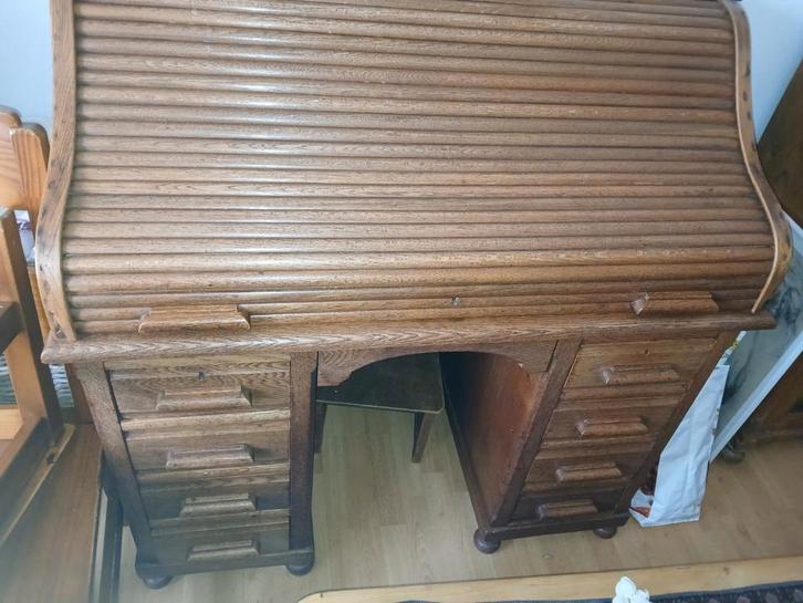Eiken rolluik bureau, Antiek en Kunst, Antiek | Meubels | Kasten, Ophalen