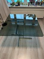 Prachtige design tafel van rookglas, 100 tot 150 cm, Vier personen, Zo goed als nieuw, Ophalen