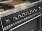 Luxe Boretti Majestic Fornuis 91cm antraciet + rvs frytop, 60 cm of meer, Ophalen of Verzenden, Zo goed als nieuw, Energieklasse A of zuiniger