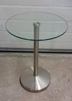 vintage bijzettafel met tegels - 1 x met glasplaat metaal, Huis en Inrichting, Tafels | Bijzettafels, Ophalen, Gebruikt, Metaal of Aluminium