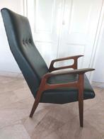 Vintage design fauteuil lounge stoel jaren 50 60 zwart, Huis en Inrichting, Fauteuils, Gebruikt, Minder dan 75 cm, 50 tot 75 cm