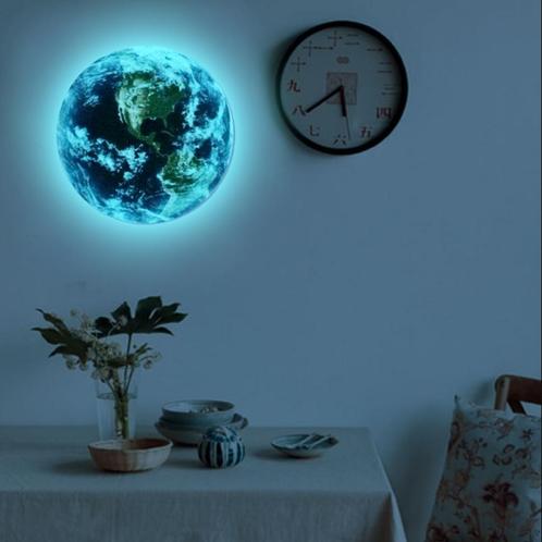 Lichtgevende Aardbol Sticker Aarde Licht Muur 3D Gloeiende, Verzamelen, Stickers, Nieuw, Overige typen, Verzenden