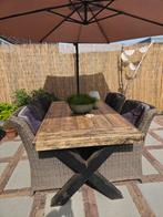 Stevige Houten Tuinset met 4 Stoelen, Ophalen, 4 zitplaatsen, Gebruikt, Tuinset
