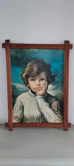 Groot schilderij zigeunerjongetje 82.5 cm bij 61.5 cm inclus, Ophalen of Verzenden, Zo goed als nieuw, Schilderij, 75 cm of meer