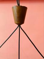 Deense Hanglamp plexiglas kapjes teak hout details, Verzenden, Gebruikt, Hout