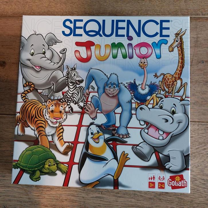 Sequence Junior - Leuk familiespel!, Hobby en Vrije tijd, Gezelschapsspellen | Bordspellen, Zo goed als nieuw, Drie of vier spelers