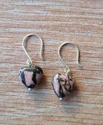 handgemaakte oorbellen echt zilver en rhodoniet, Sieraden, Tassen en Uiterlijk, Oorbellen, Hangers, Overige kleuren, Nieuw, Ophalen of Verzenden