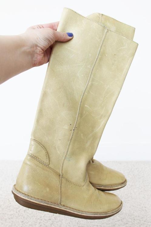 Zeer Mooie Leren Laarzen - 30 (Maat 38) € 125,-, Kleding | Dames, Schoenen, Zo goed als nieuw, Hoge laarzen, Beige, Ophalen of Verzenden