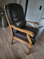 Oude lederen fauteuil, Ophalen, Gebruikt, 75 tot 100 cm, 50 tot 75 cm